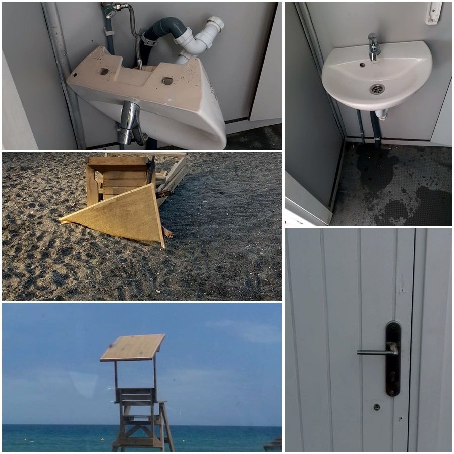 Ciudad repara el material de las playas objeto de actos vandálicos