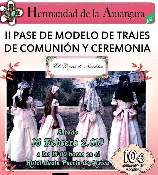 La Amargura celebra este  sábado un pase de modelo de Trajes de Comunión.
