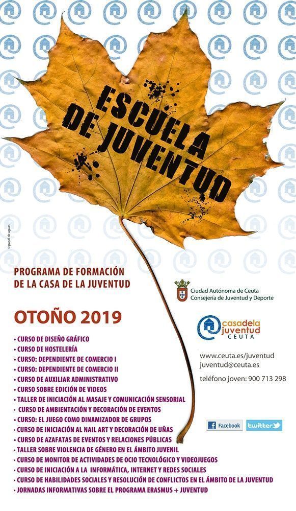 La Casa de la Juventud abre el día 16 las inscripciones para los cursos y talleres de la Escuela de Otoño