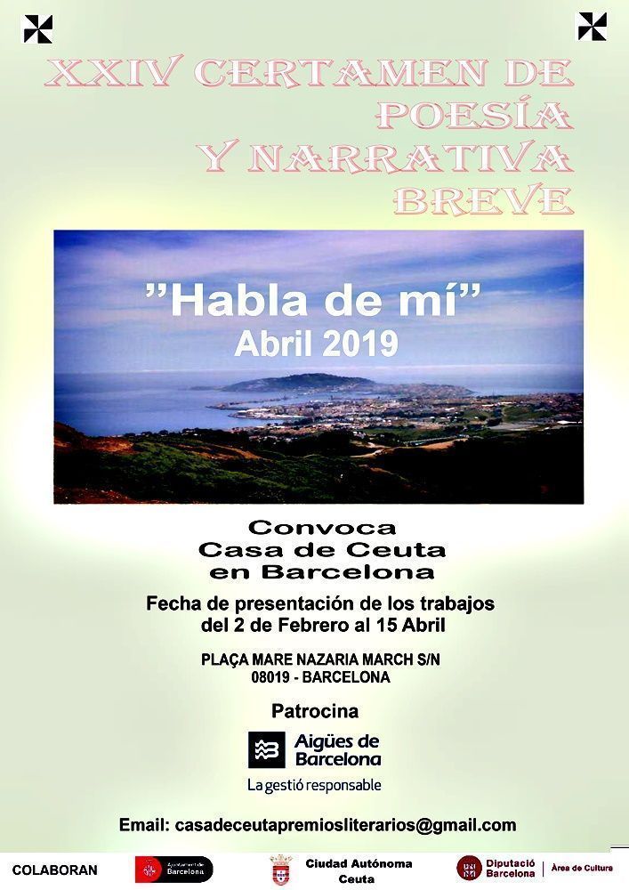 La Casa de Ceuta en Barcelona da a conocer los ganadores de su certamen de poesía y narrativa breve