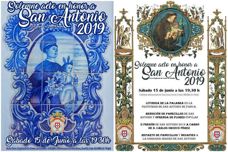 La Casa regional de Ceuta en Melilla presenta el cartel oficial de la festividad de San Antonio y sus solemnes actos. 