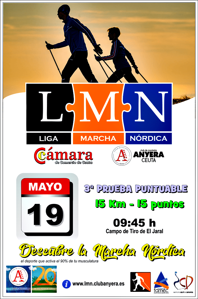 Anyera organiza la tercera prueba de la ‘Liga de Marcha Nórdica’ .
