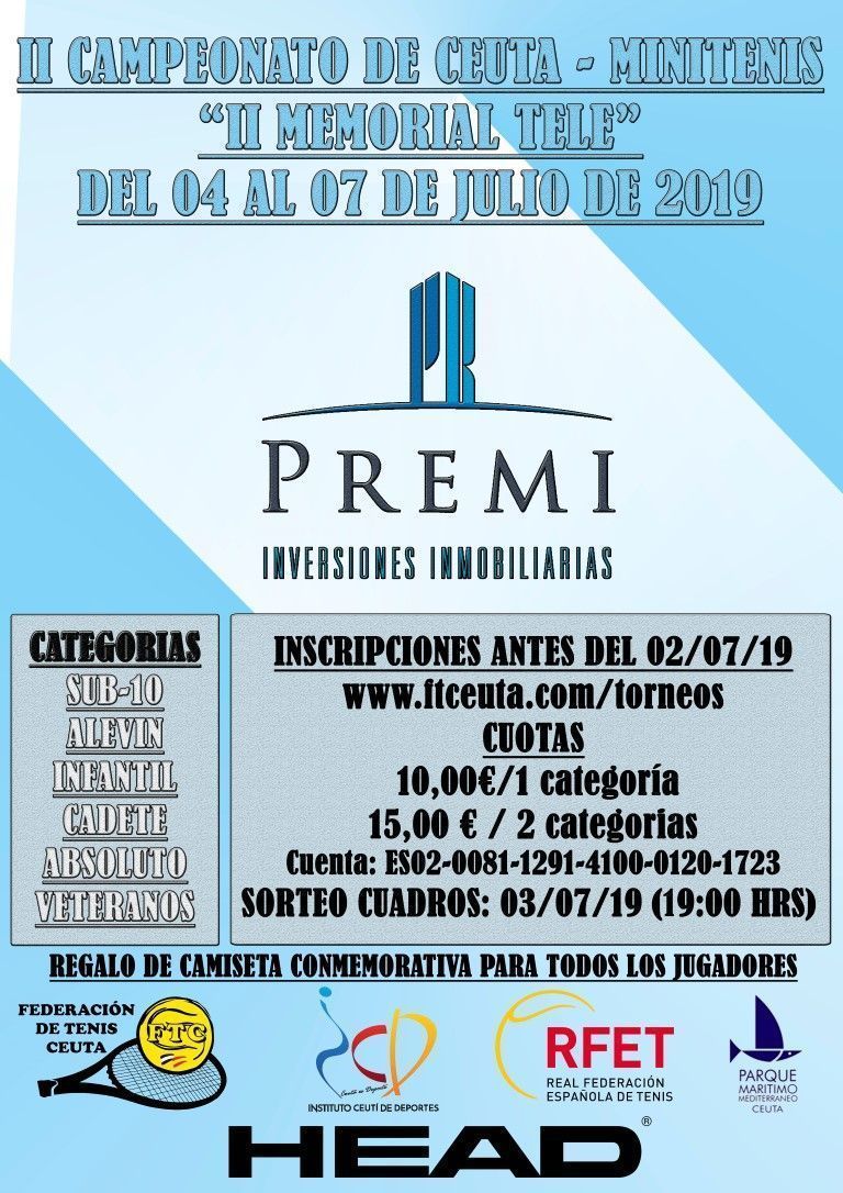La Federación de Tenis organiza un Campeonato de Ceuta de Minitenis