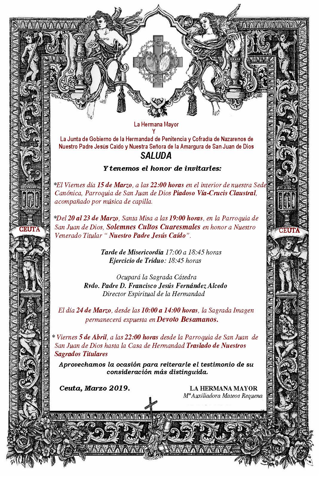 La Amargura programa su solemne triduo cuaresmal