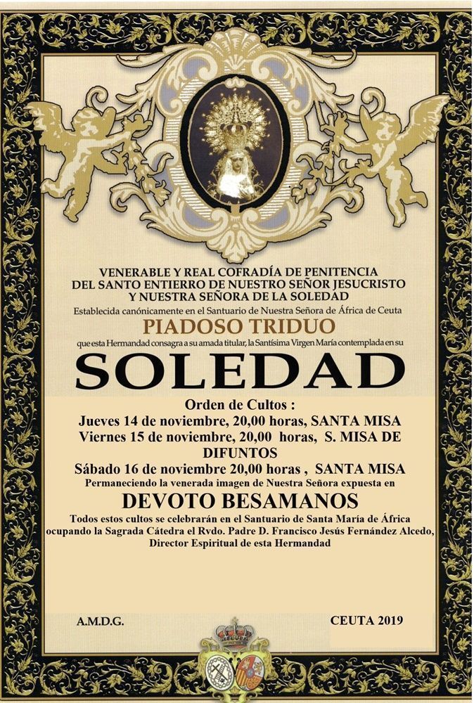 La hermandad del Santo Entierro organiza su tradicional tríduo