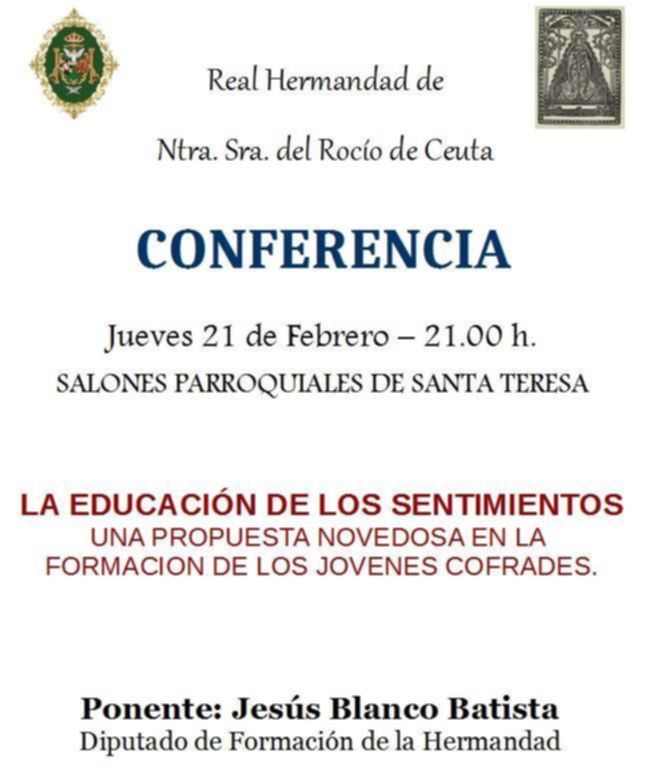 La Hermandad del Rocío organiza una conferencia sobre los jóvenes en el mundo cofrade