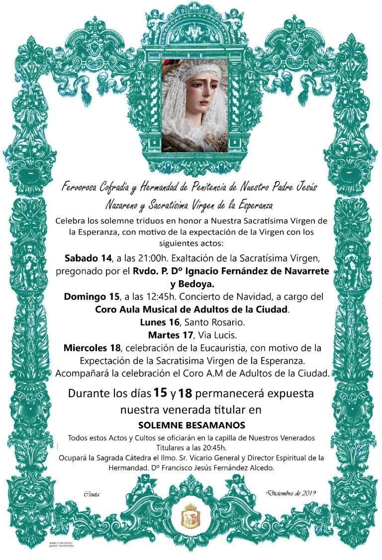 La cofradía del Encuentro celebra el triduo en honor a la Esperanza