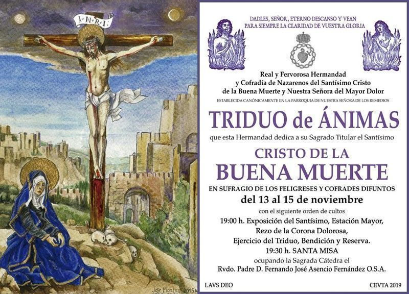 La Cofradía de la Buena Muerte organiza su anual triduo de ánimas