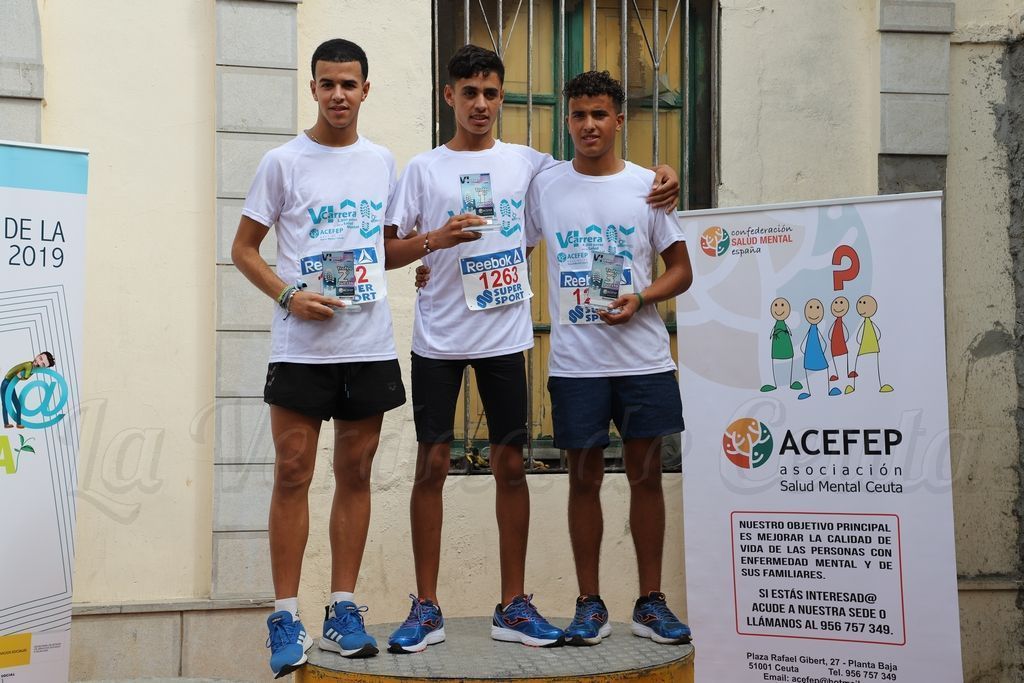 Los ganadores Mustafa Feraga seguido por Sufian Radi y Mohamed Haddod. Acefep VI carrera 42