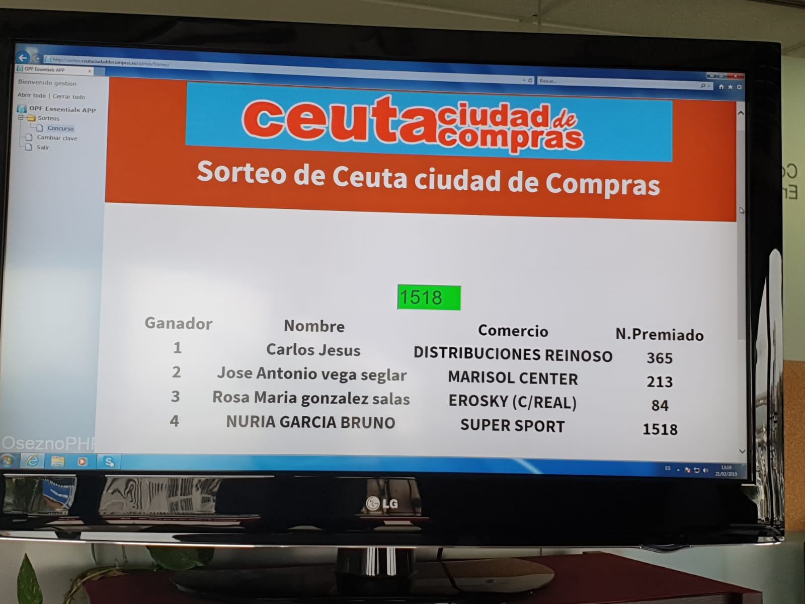 Ganadores cena