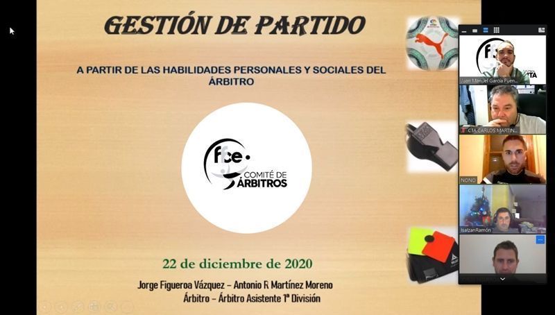 El árbitro Figueroa Vázquez, de Primera División, imparte una ponencia a los colegiados ceutíes