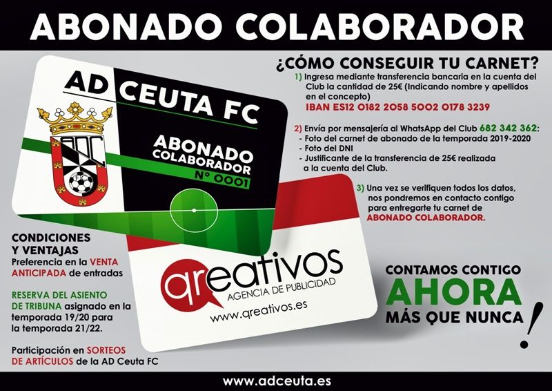 La AD Ceuta lanza su campaña de Abonado/Colaborador