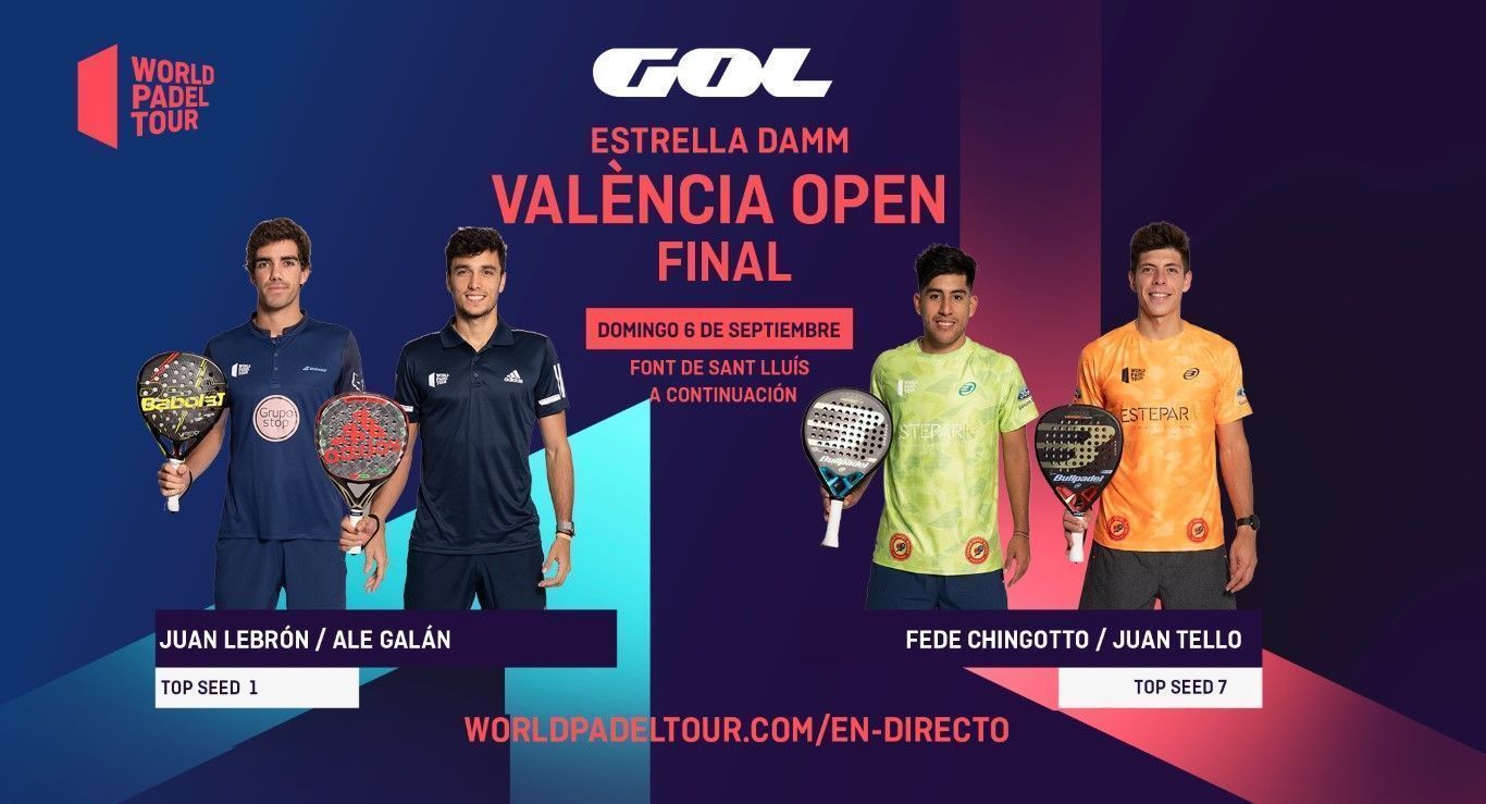 Ale Galán y Juan Lebrón ante Chingotto y Juan Tello, final del Master de Valencia de padel
