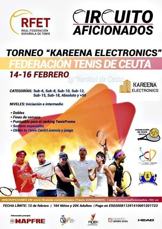 La Federación de Tenis organiza el ‘I Torneo de Aficionados Kareena Electronics’