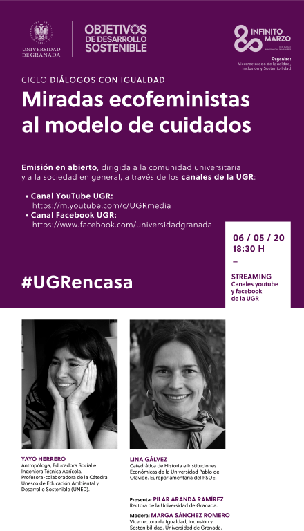 “Miradas ecofeministas al modelo de cuidados”, en el ciclo de “Diálogos con la Igualdad” de la Universidad de Granada