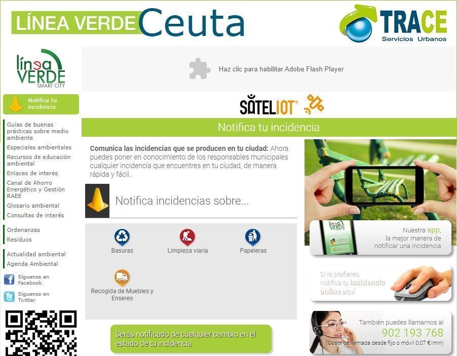 TRACE recuerda a los ciudadanos que existe una app, “Línea Verde”, para abrir cualquier tipo de incidencia 