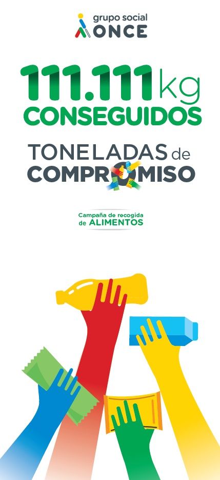 La familia del Grupo Social ONCE en Ceuta se suma y logra en solo un mes el reto de donar 111.111 kilos de alimentos contra la pandemia 