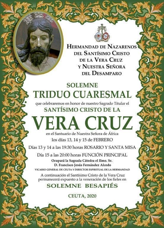 La Vera Cruz organiza su Triduo los días 13, 14 y 15 de febrero