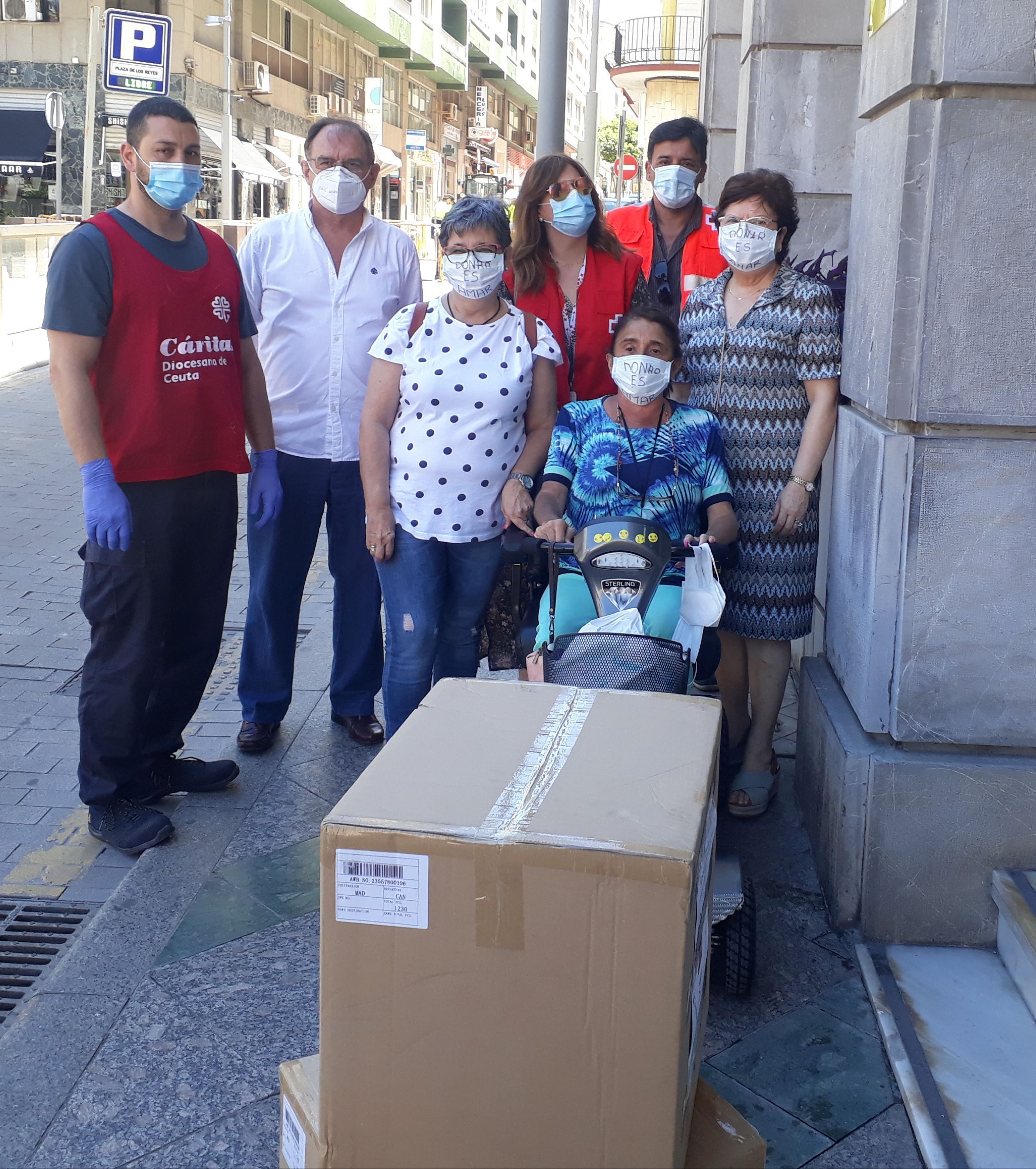 Ceuta recibe 7.500 mascarillas para Cruz Roja, Cáritas y CERMI