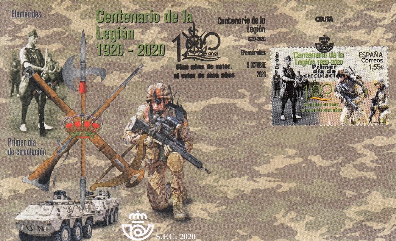 La Agrupación Filatélica de Ceuta pone a disposición el matasellos conmemorativo del Centenario de la Legión
