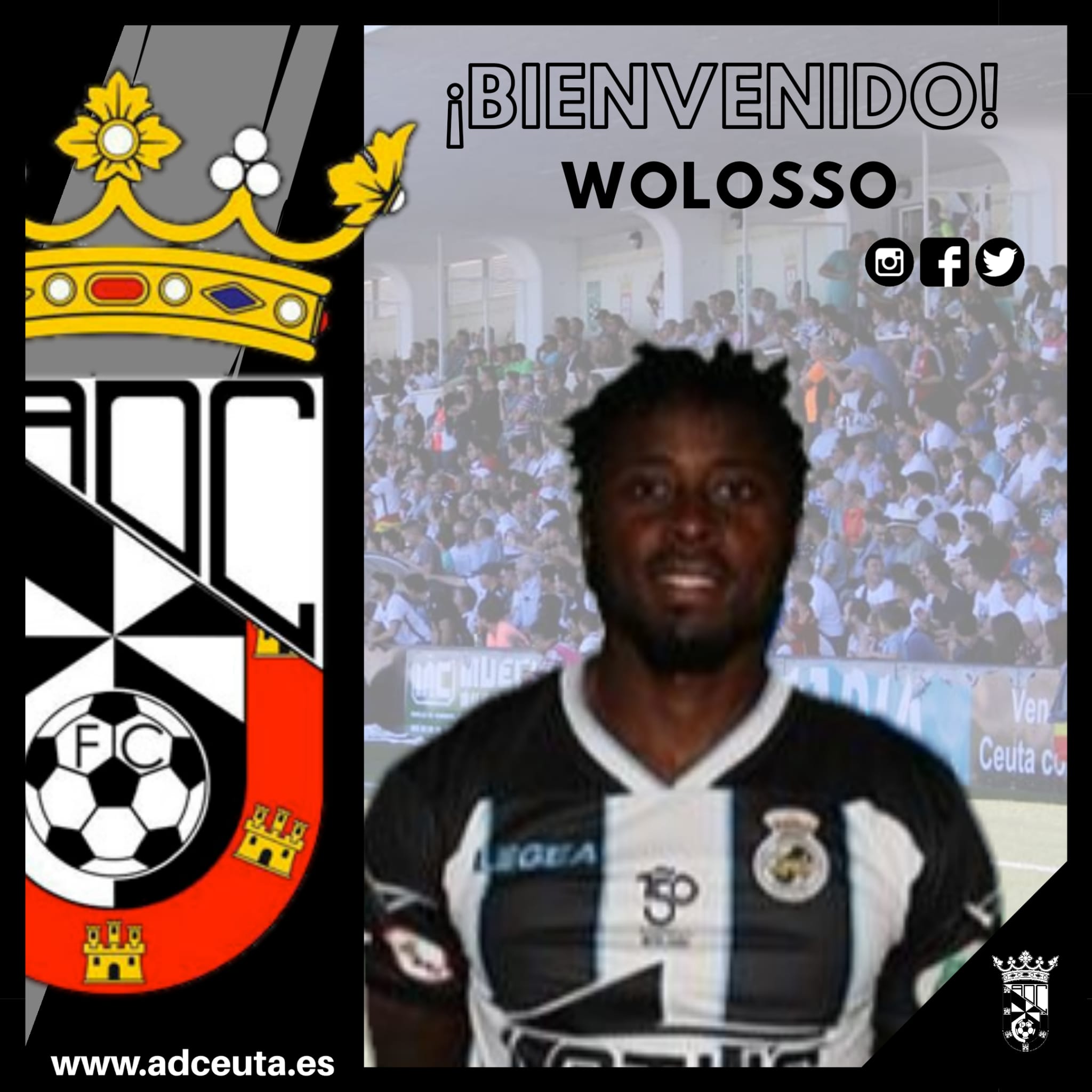 La AD Ceuta confirma el fichaje de 'Wolosso'