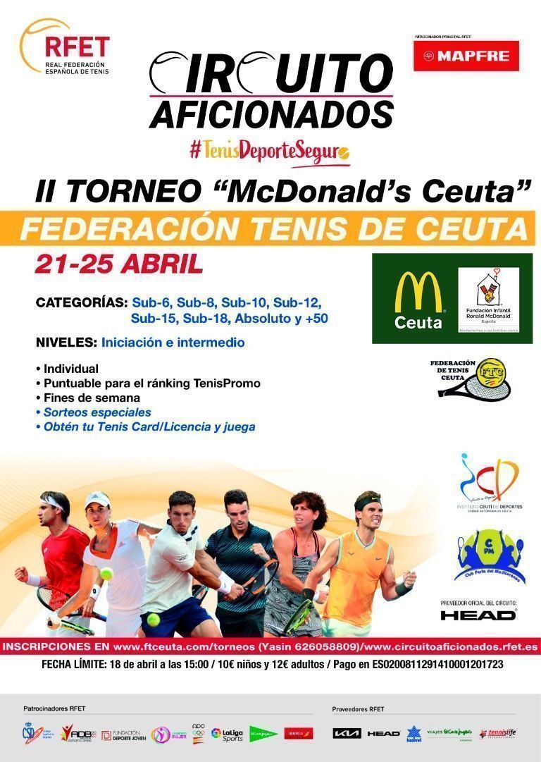 94 tenistas participarán en el II Torneo Aficionados del Circuito Nacional de la RFET
