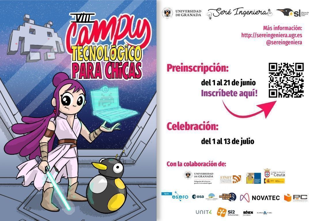 Abierto el plazo de inscripción para el VIII Campus Tecnológico para Chicas con sedes en Granada y Ceuta de la UGR