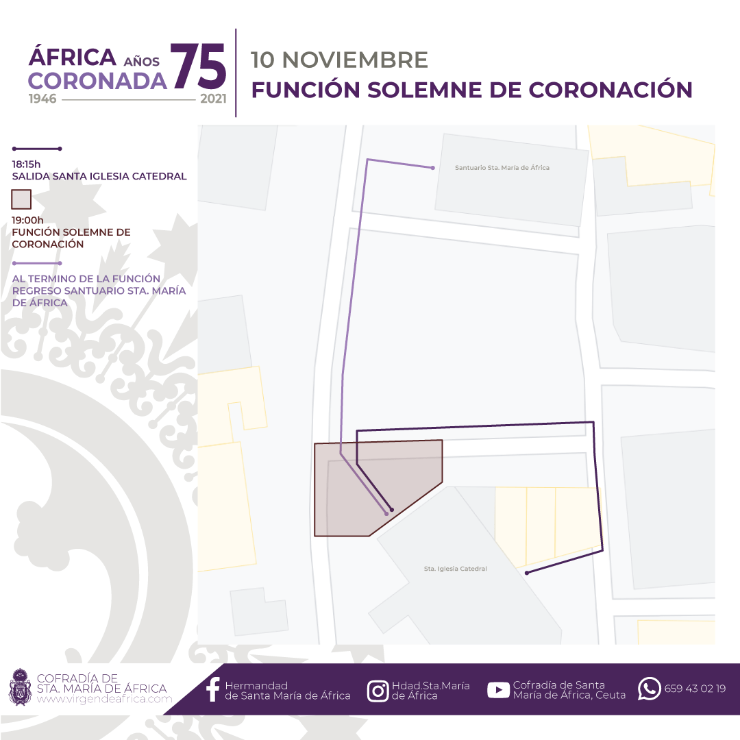 La Cofradía de África conmemora mañana el 75 aniversario de la coronación de la Patrona