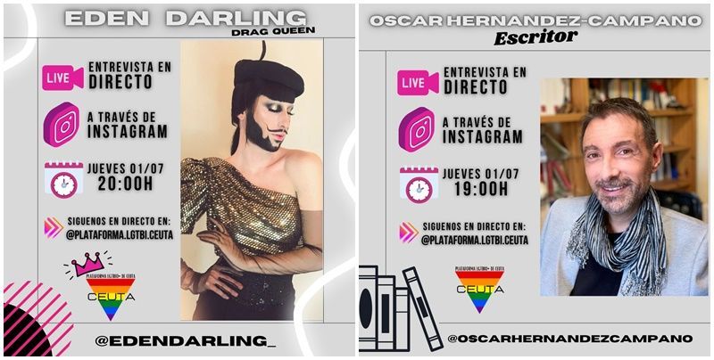 La Plataforma LGTBIQ+ plantea dos encuentros virtuales con Óscar Hernández Campano y Eden Darling