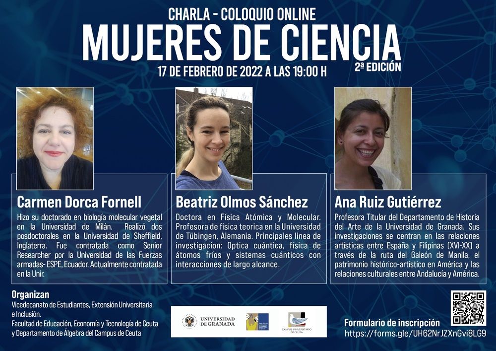 Organizada una charla-coloquio online sobre “Mujeres de Ciencia”
