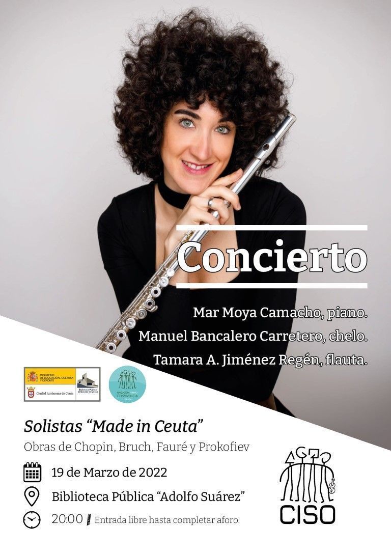 La Biblioteca Pública Adolfo Suárez acoge el próximo sábado el concierto del trío Solistas ‘Made in Ceuta’