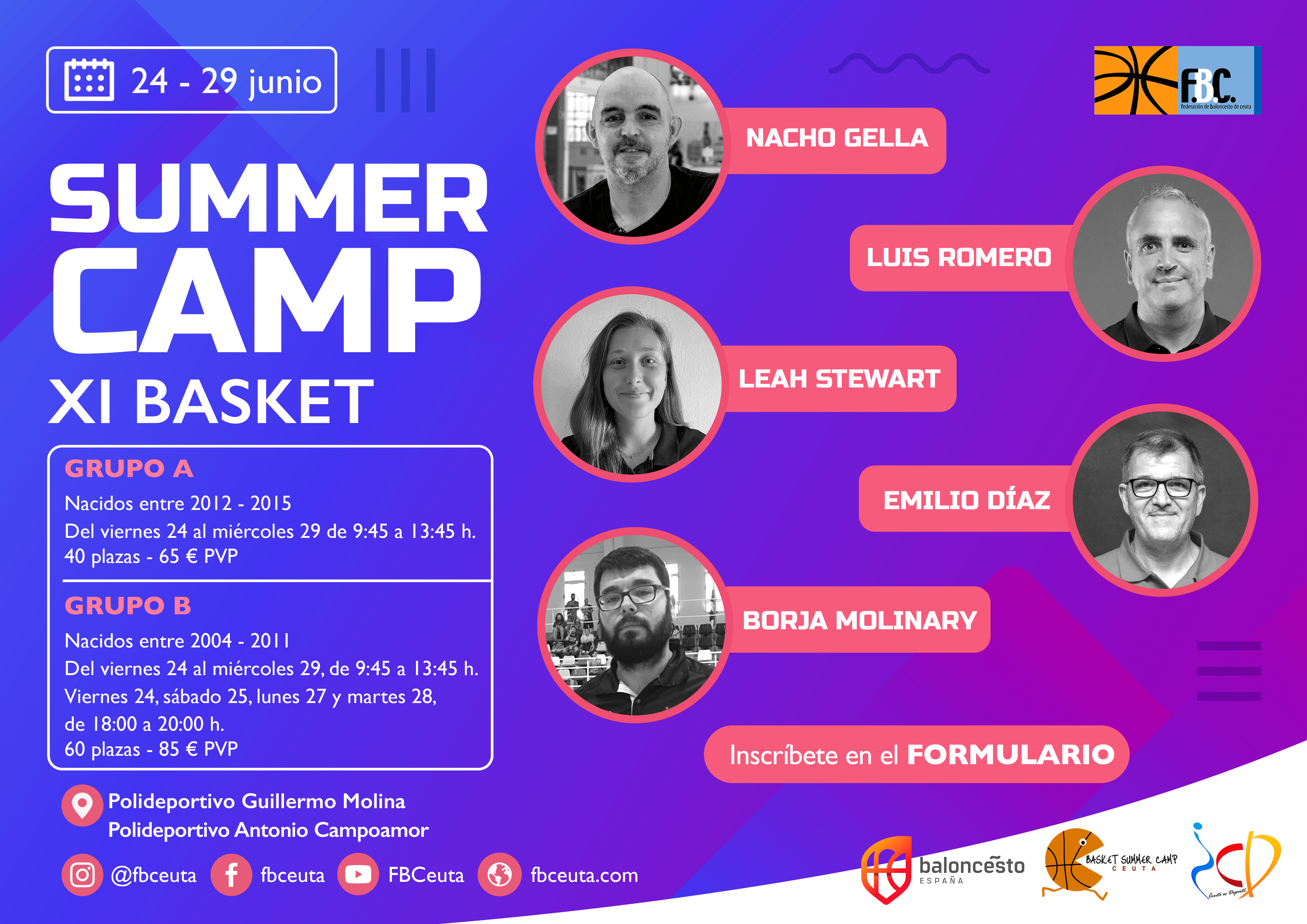 La Federación de Baloncesto de Ceuta anuncia su programación de actividades veraniegas
