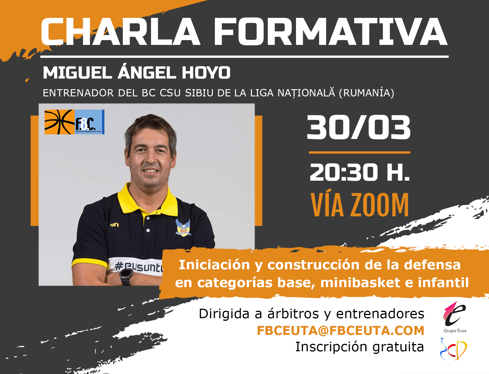 Miguel Ángel Hoyo impartirá una charla formativa sobre la defensa en las categorías base de baloncesto