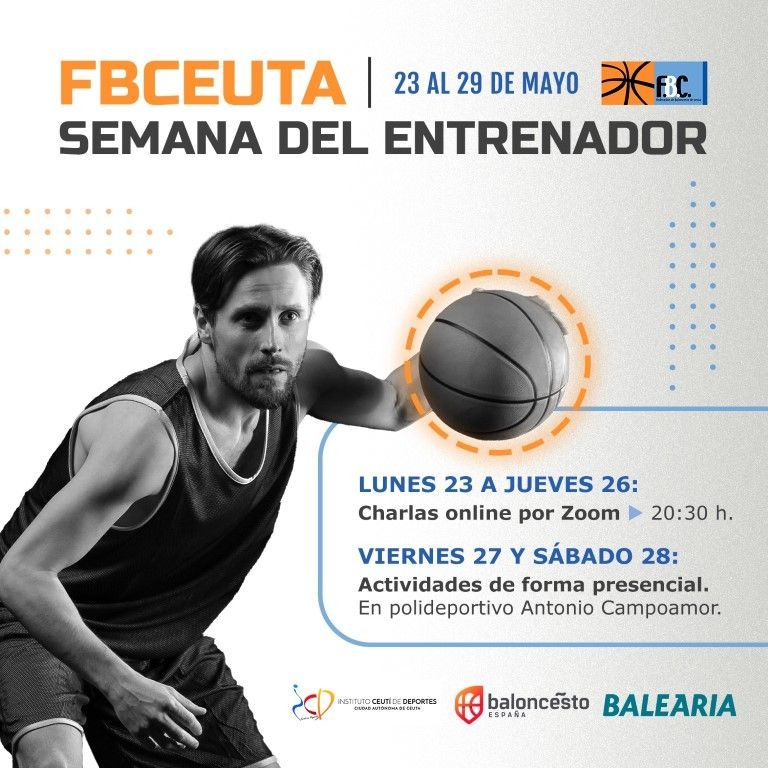 La Federación de Baloncesto de Ceuta celebra la Semana del Entrenador entre el 23 y el 29 de mayo