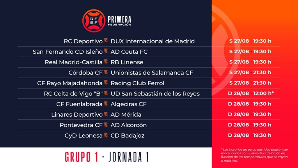 Ya se conocen los horarios de las dos primeras jornadas de la AD Ceuta