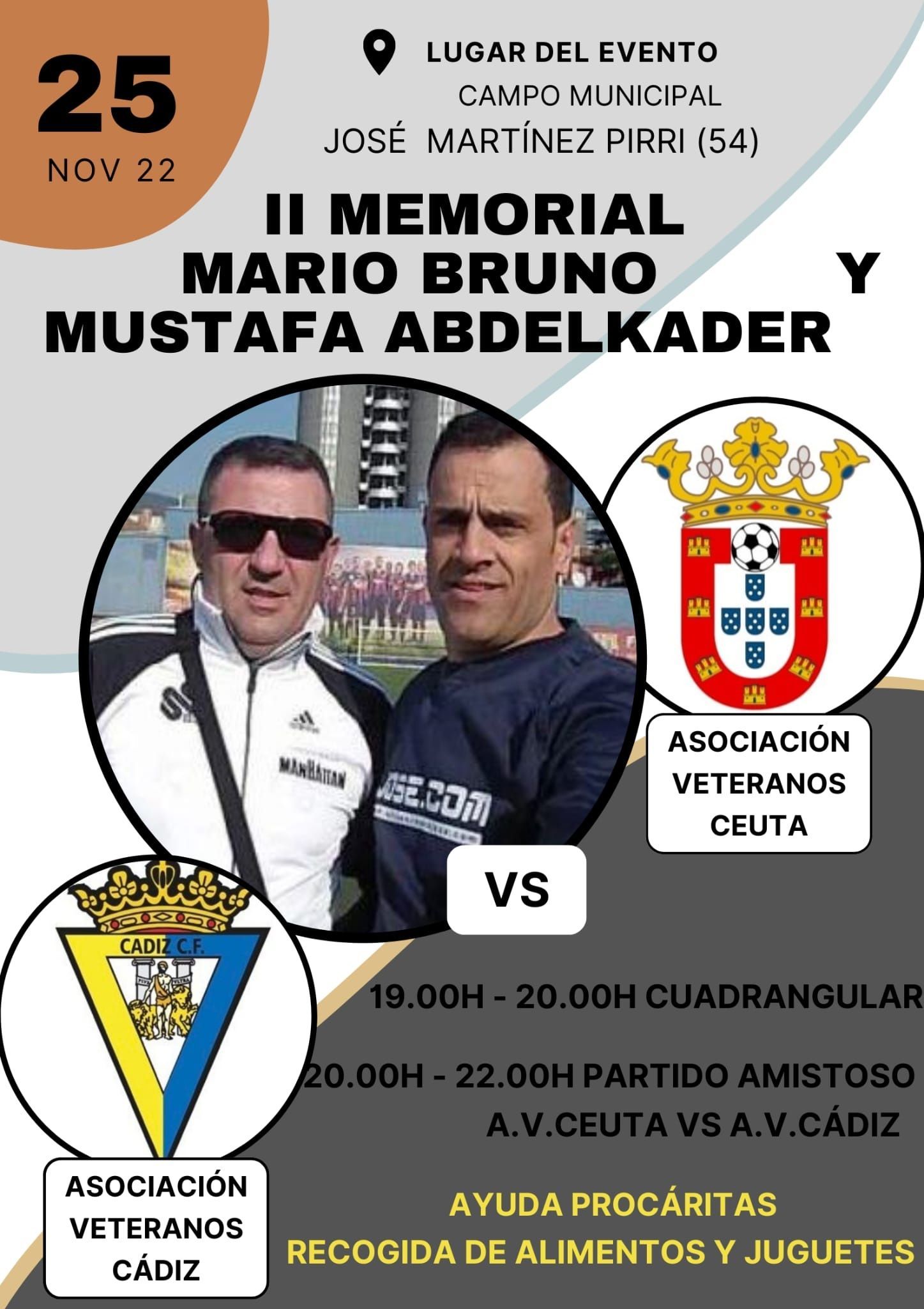 La Asociación de Veteranos de Fútbol de Ceuta organiza el II Memorial Mario Bruno y Mustafa Abdelkader