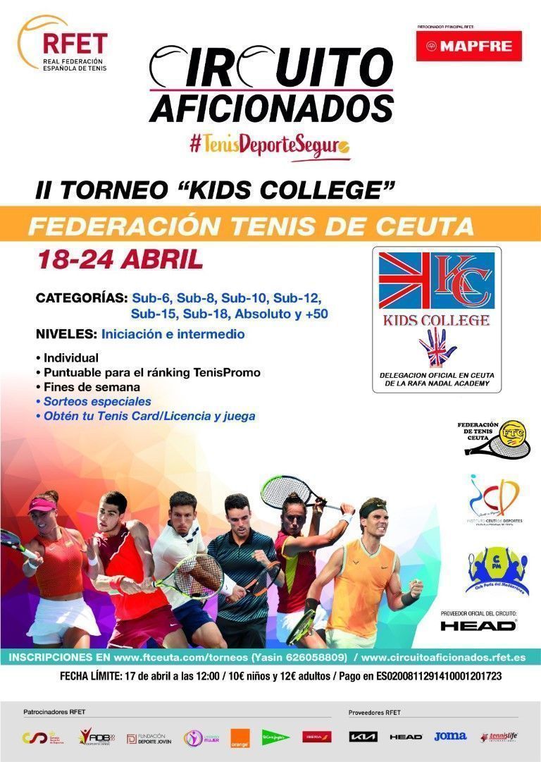 La Federación de Tenis de Ceuta convoca el II Torneo de Aficionados