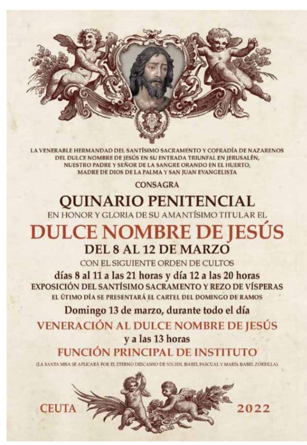 Pollinica inicia hoy su Quinario Cuaresmal en honor al Dulce Nombre de Jesús