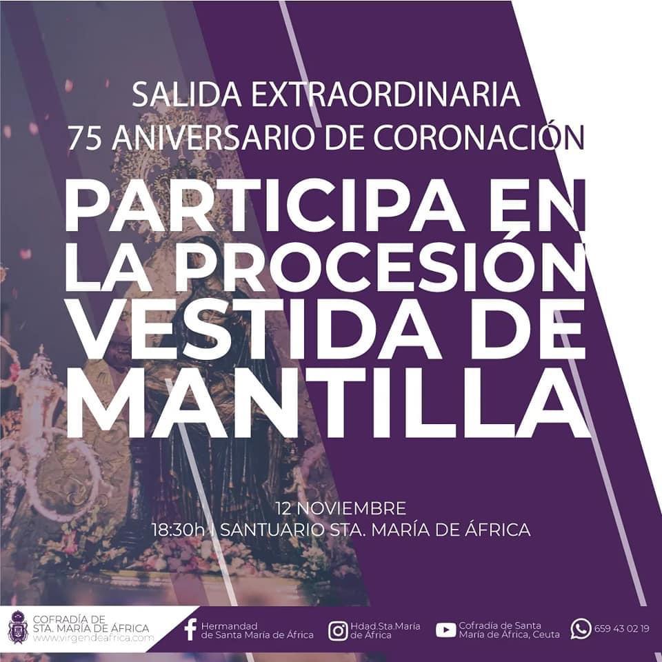 La Cofradía de África busca mujeres para vestir de mantilla en la procesión de la Patrona