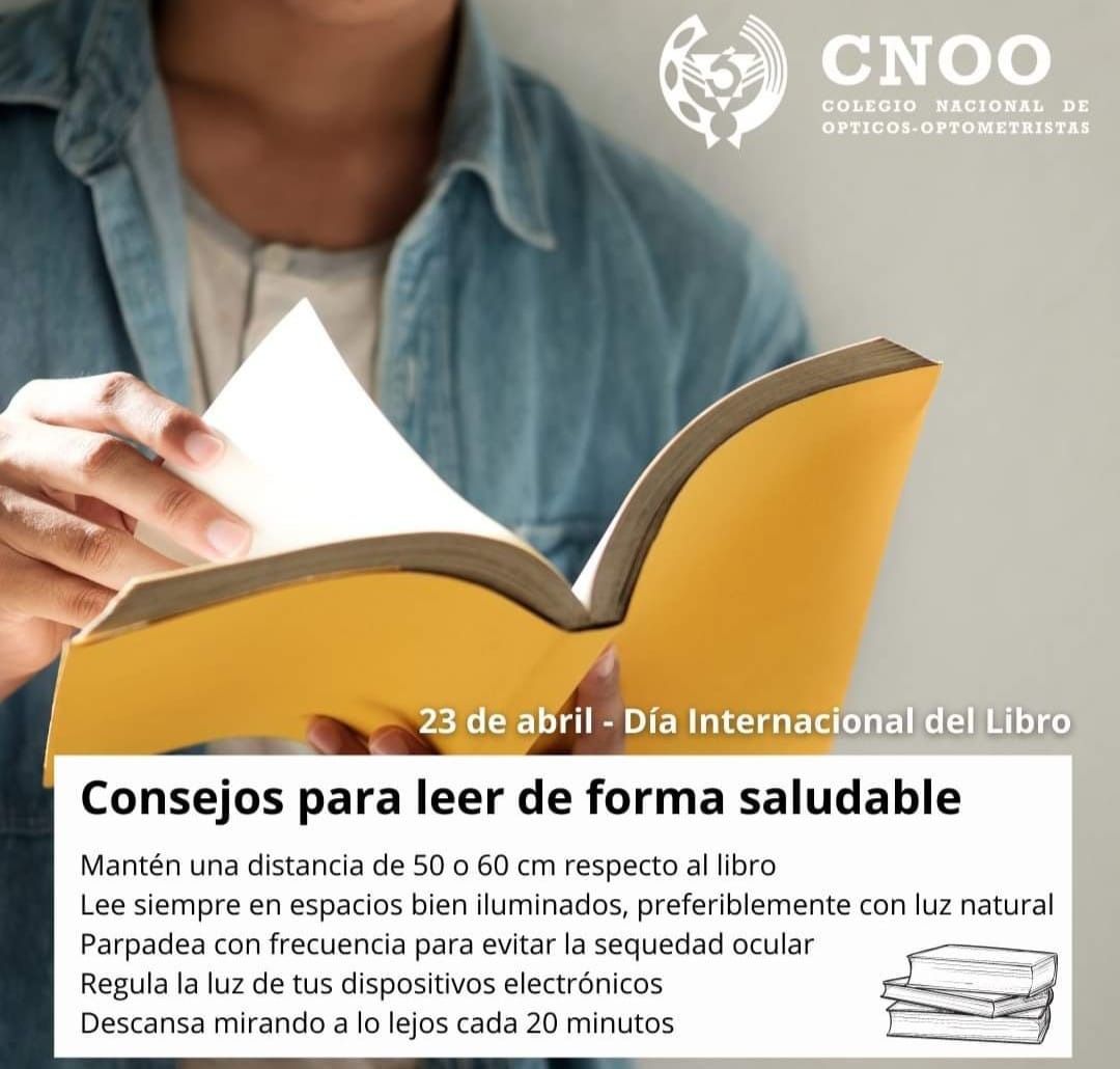 Los ópticos-optometristas advierten que la población española no cuida su visión durante la lectura