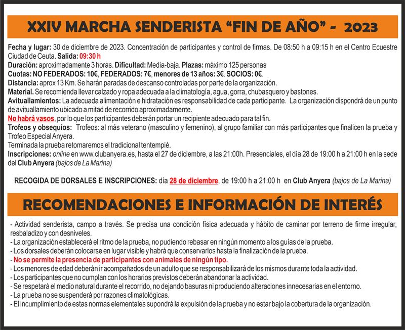 normas marcha anyera