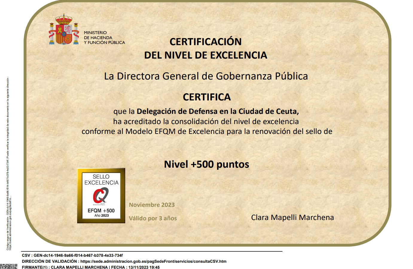 La Delegación de Defensa en Ceuta renueva su certificado de calidad