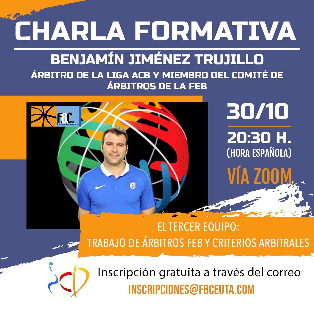La FBC organiza una charla formativa con el árbitro de la Liga ACB Benjamín Jiménez