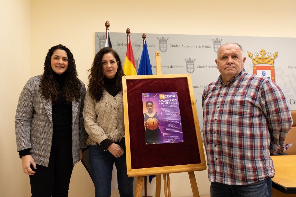 La Federación de Baloncesto de Ceuta y la Consejería de Deportes presentan “Baloncesto y Mujer 2023”