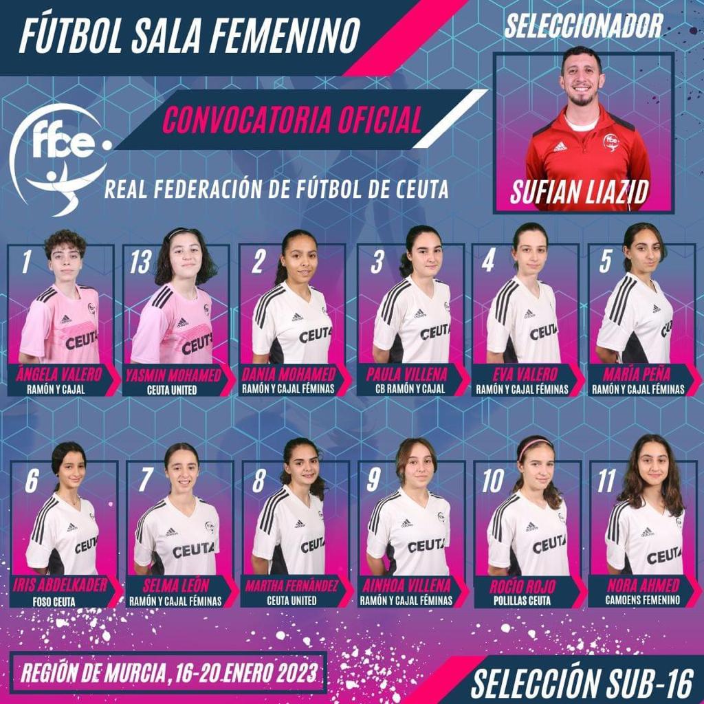 Convocadas las jugadoras que defenderán a Ceuta en el Nacional sub'16 de fútbol sala