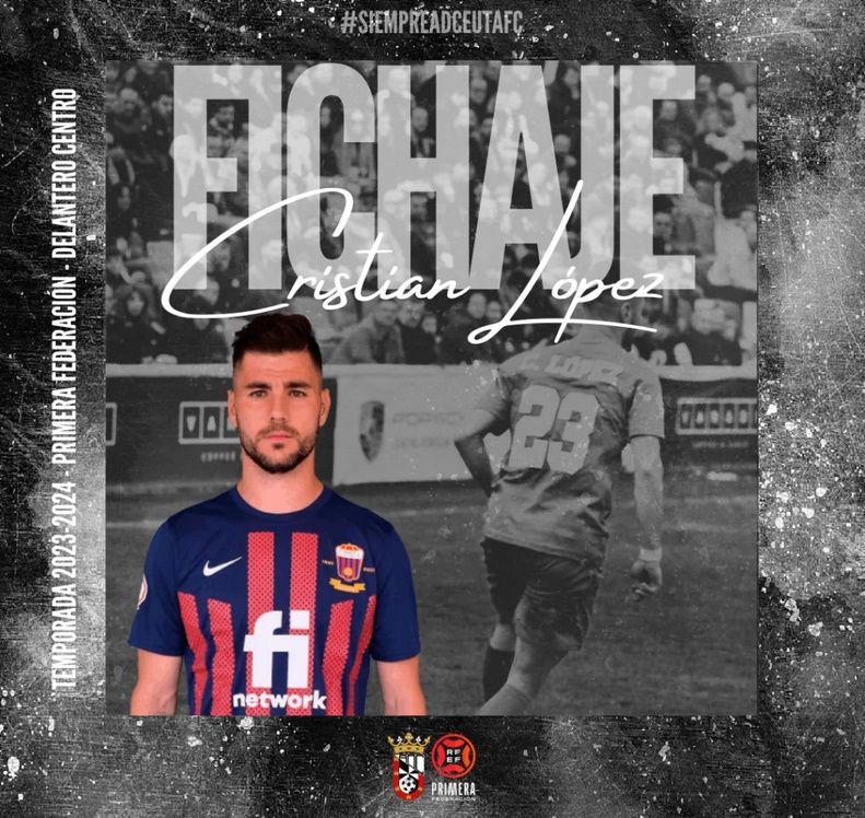 El Ceuta incorpora al delantero Cristian López al primer equipo