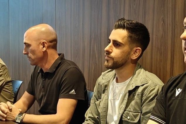 Antonio Pozo con el presidente de la RFEF, Rubiales