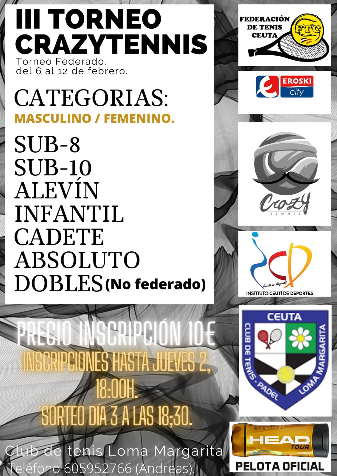 Arranca la temporada de tenis en Ceuta con el  Torneo Crazy Tennis 2023 