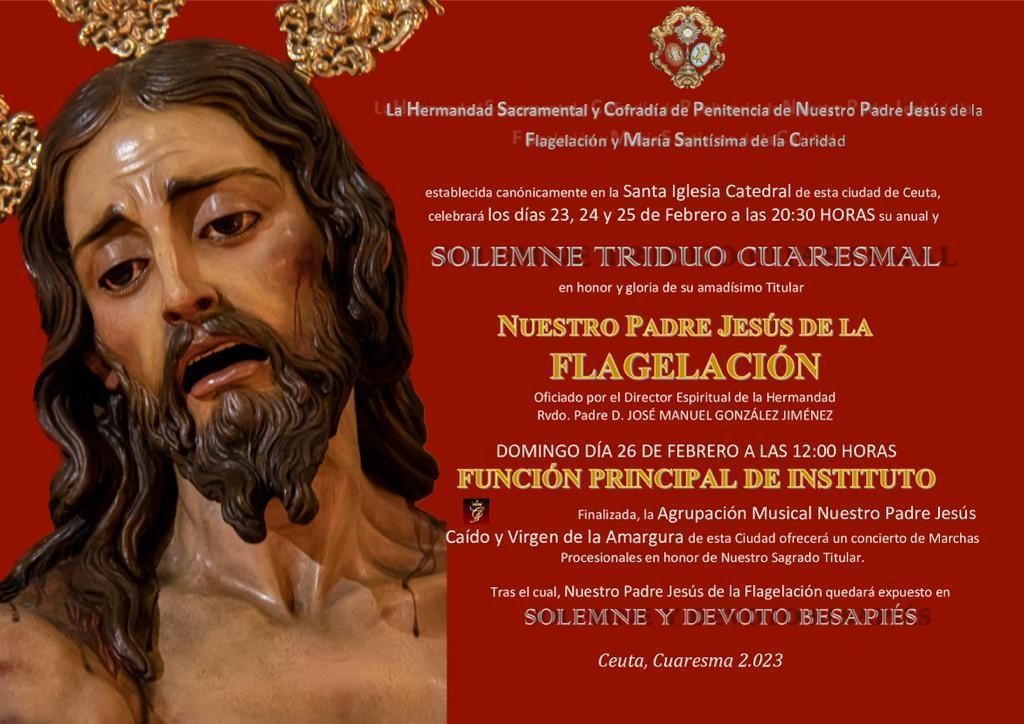 Flagelación anuncia su Solemne Triduo Cuaresmal del 23 al 25 de febrero