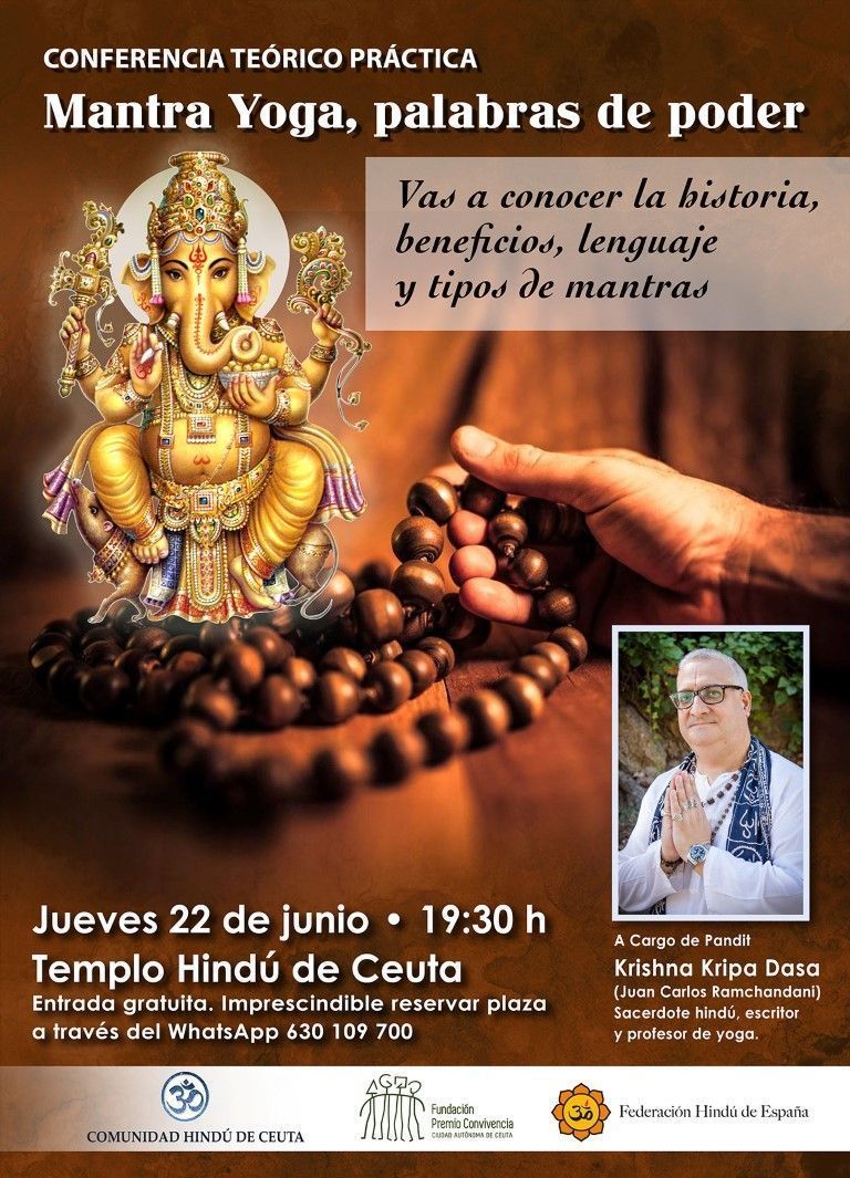 La Comunidad Hindú acogerá la conferencia "Mantra Yoga, palabras de poder" de Juan Carlos Ramchandani